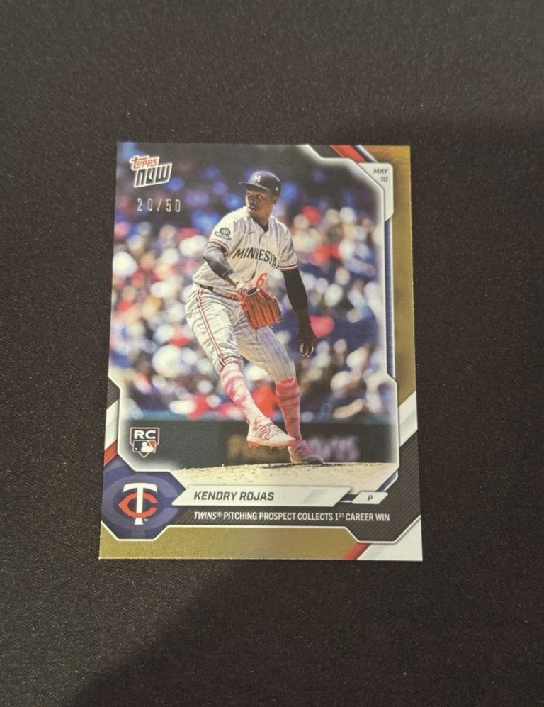 Kendry Rojas RC Twins 1st Win 2026 MLB Topps NOW Card 185 Gold Foil /50