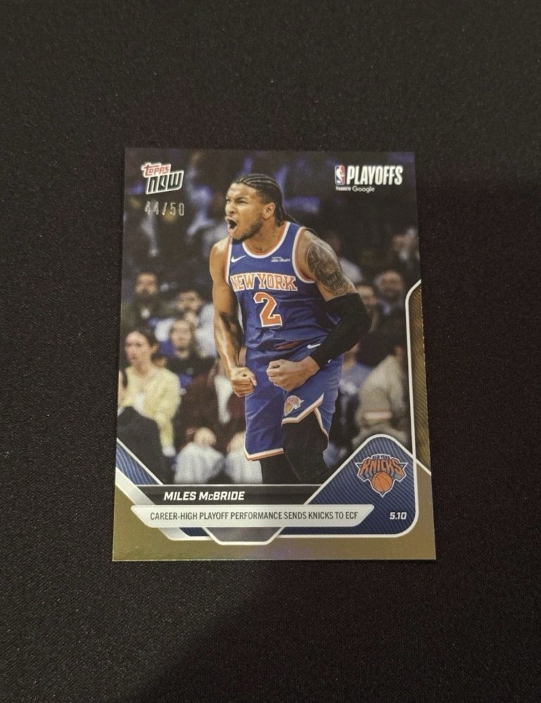 Miles McBride Knicks Playoffs 2025-26 NBA Topps NOW Card 305 Gold Foil /50