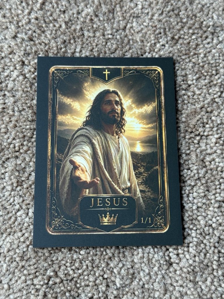 Jesus Christ 1/1 Gold Foil Art Card King of Kings Sunset Outstretched Hand Card
