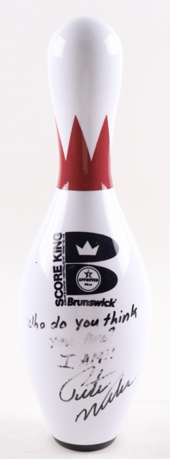 Pete Weber Signed Brunswick Bowling Pin PBA “Who Do You Think I Am” Radtke COA