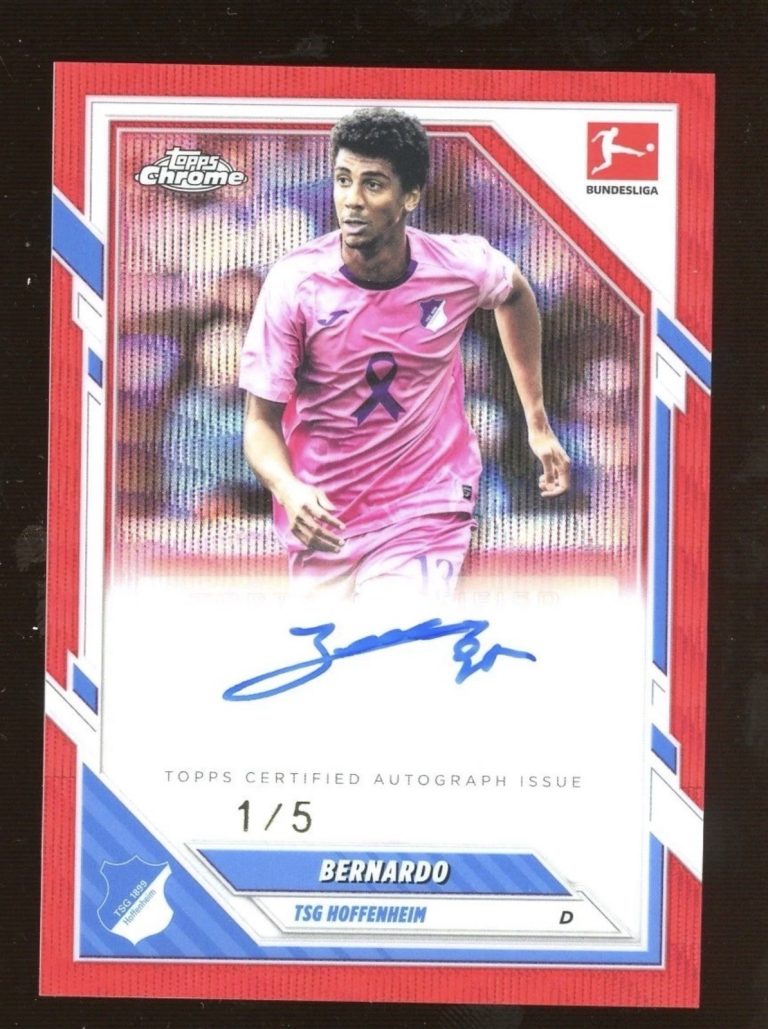 2025-26 Topps Chrome Bundesliga Bernardo Red Wave Auto 1/5 Hoffenheim Soccer