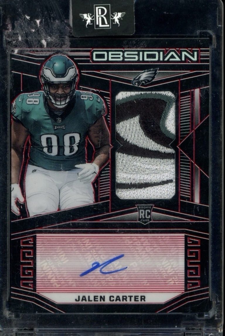 2023 Panini Obsidian Jalen Carter RPA Rookie Patch Auto RC Red /8 Eagles #204
