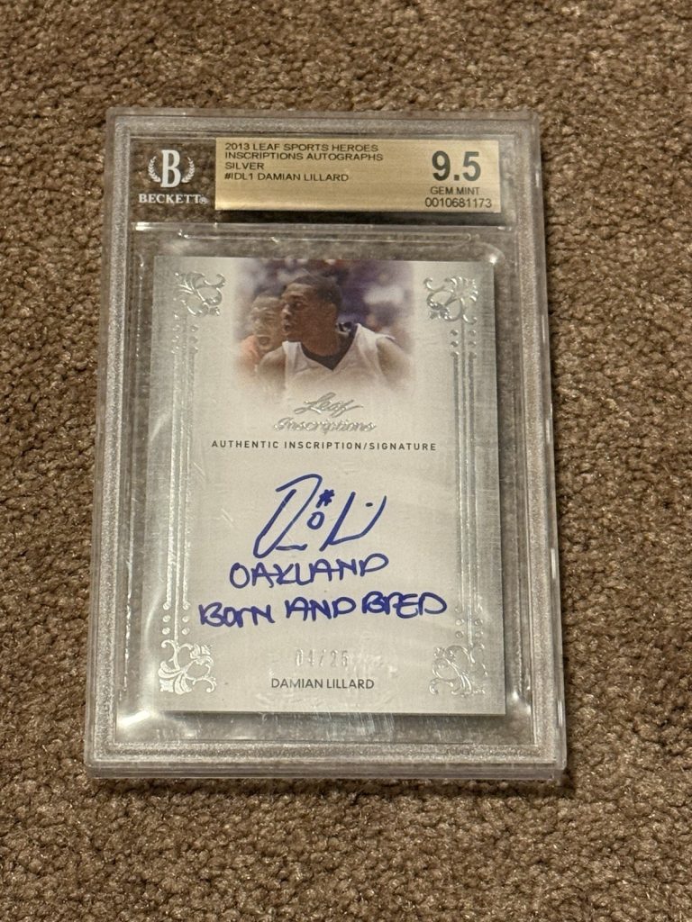 Damian Lillard 2013 Leaf Inscriptions Silver Auto /25 Oakland Born Bred BGS 9.5
