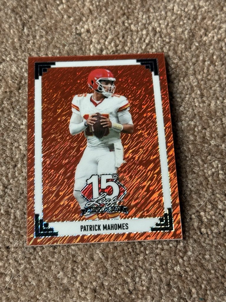 2025 Leaf 15th Anniversary Patrick Mahomes Orange Shimmer #91B-127 1/4 NSCC SSP