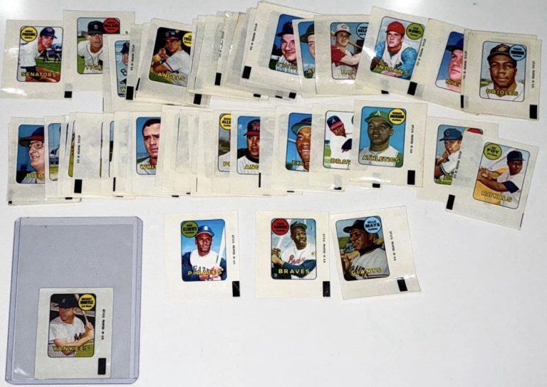 1969 Topps Decals Complete Set 48 Mantle Mays Aaron Clemente Reggie Jackson RC