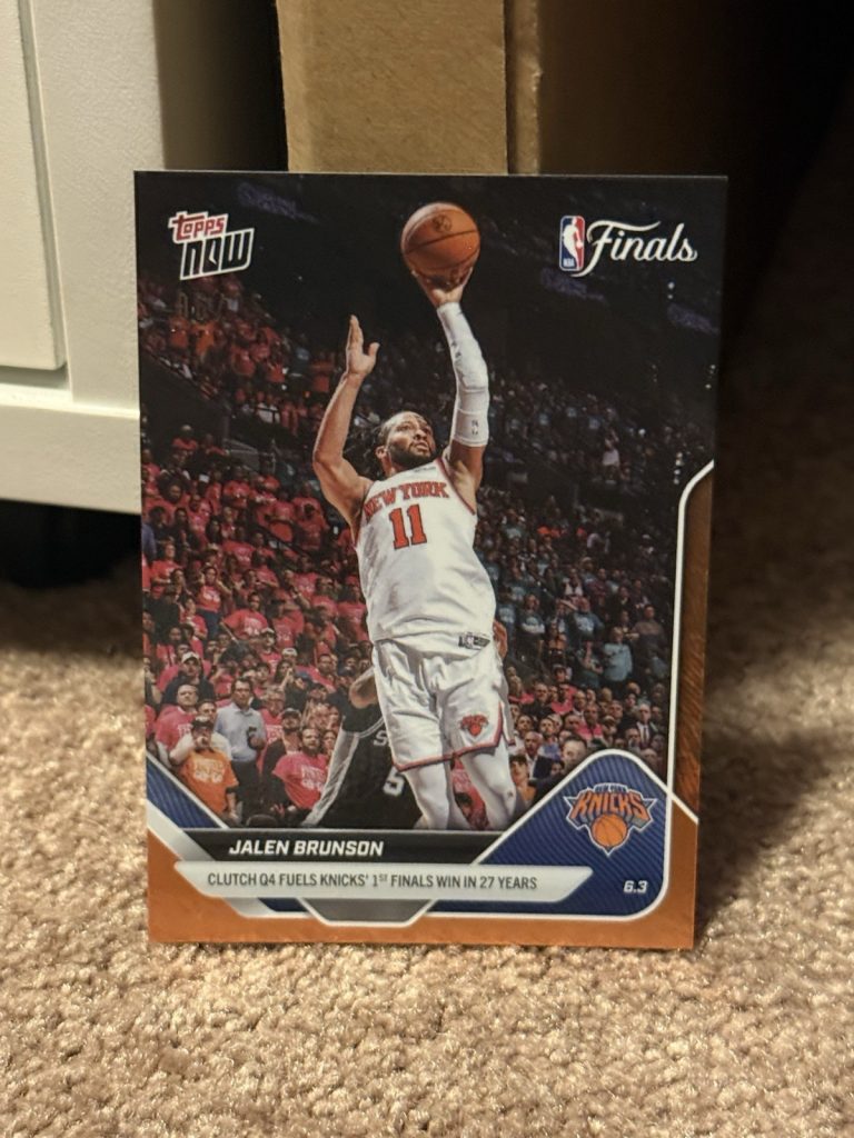 2026 Topps Now Jalen Brunson #326 Orange /25 Knicks NBA Finals Game 1