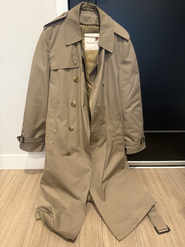 Stanley Blacker Men’s Trench Coat Khaki Belted Thinsulate Liner Size M Vintage