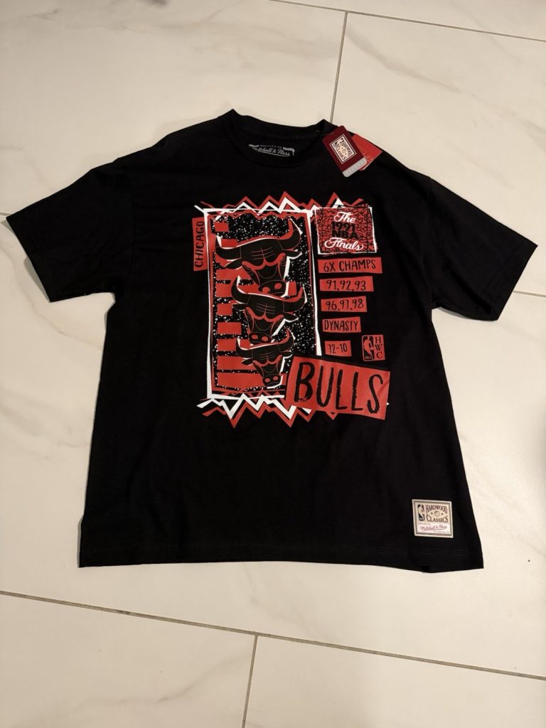 Mitchell & Ness Chicago Bulls 1991 NBA Finals 6X Champs T-Shirt Black NWT XL