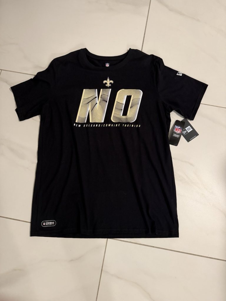 New Era New Orleans Saints Combine Training NO Logo NFL Tee Black NWT XL