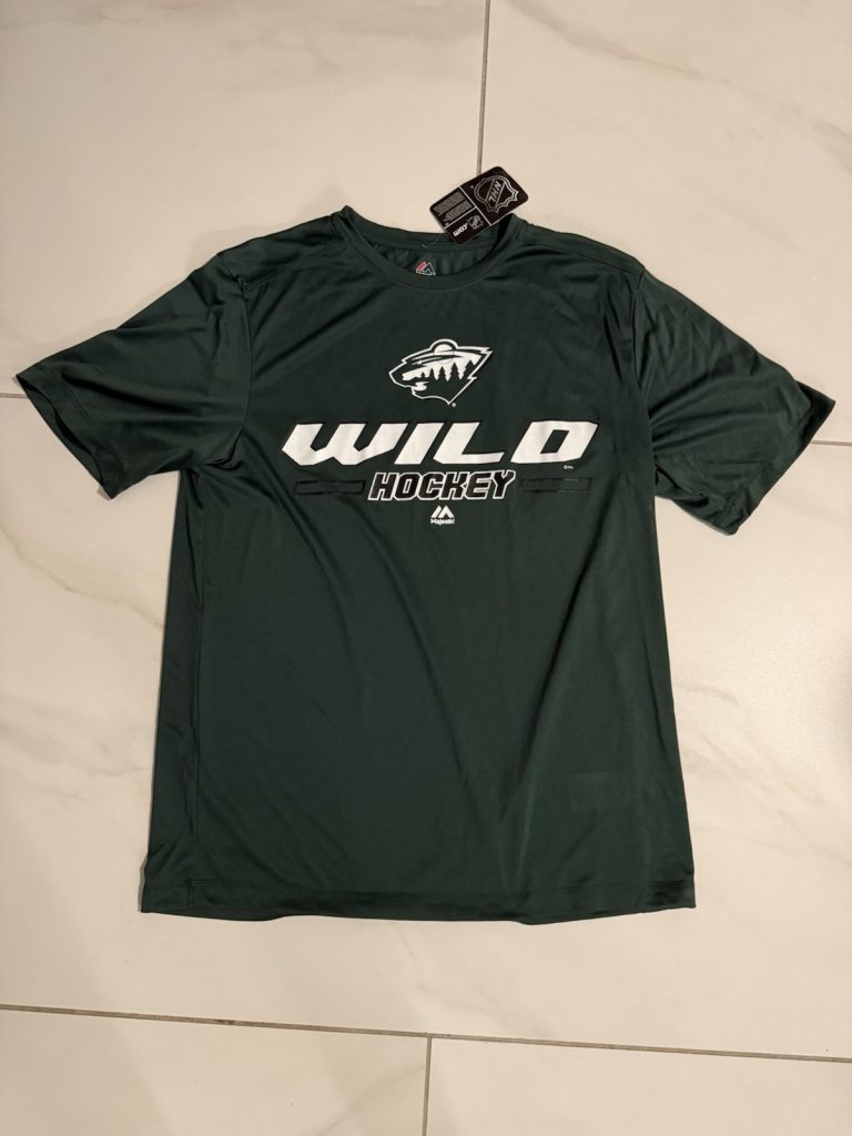 Majestic Minnesota Wild Hockey CoolBase NHL Tee Green NWT L