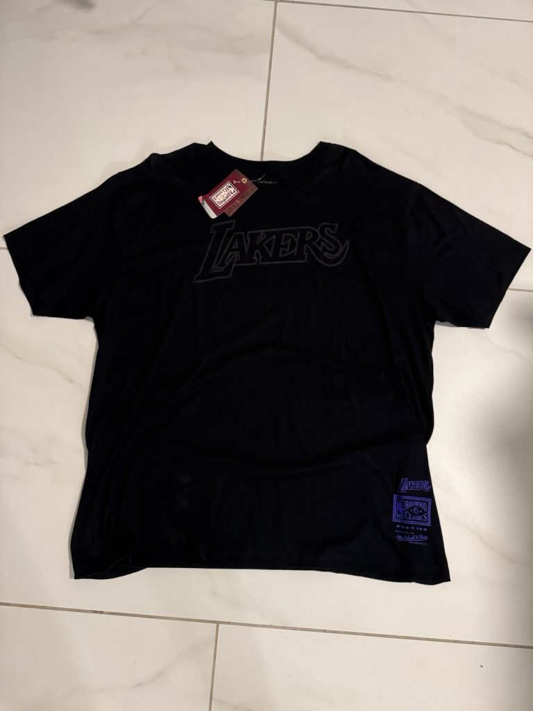 Mitchell & Ness Los Angeles Lakers Blackout Logo Tee Black NWT 2XL