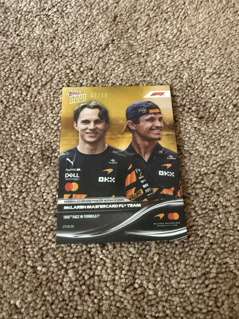 2026 Topps Now F1 McLaren Piastri Norris #37 Gold /50 1000th Race Monaco