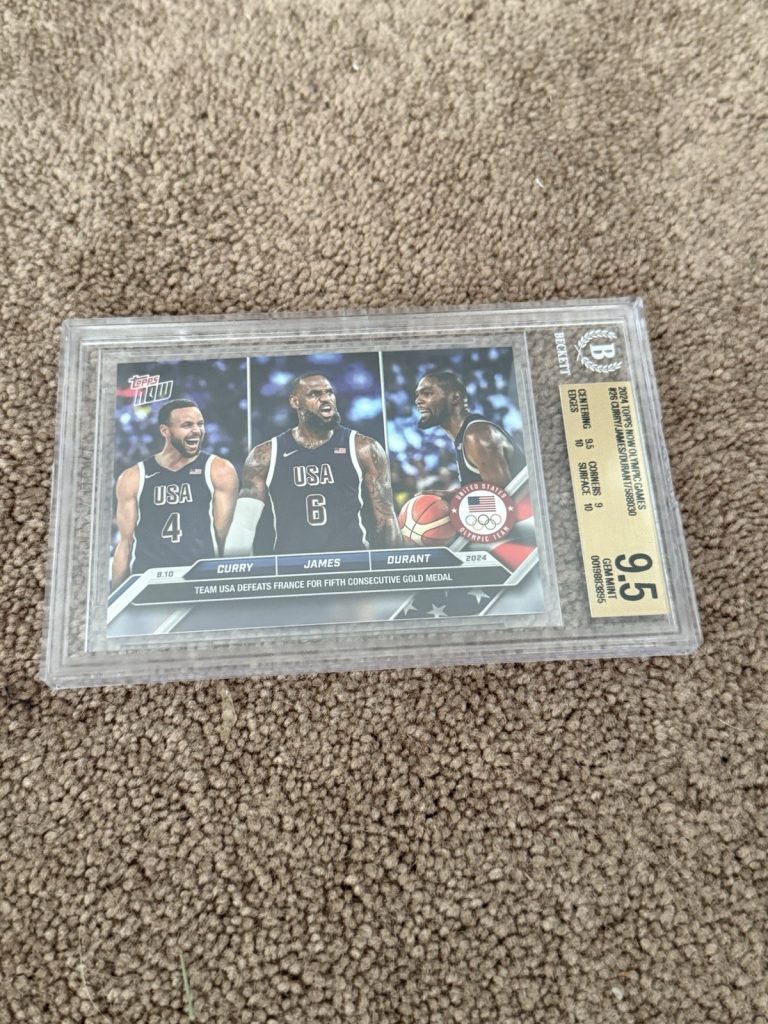2024 Topps Now Olympics Curry LeBron Durant #26 Team USA Gold BGS 9.5 Gem Mint