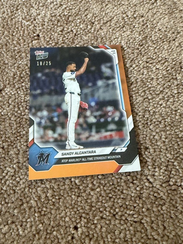 2026 Topps Now Sandy Alcantara #370 Orange Marlins Strikeout King 18/25 MLB