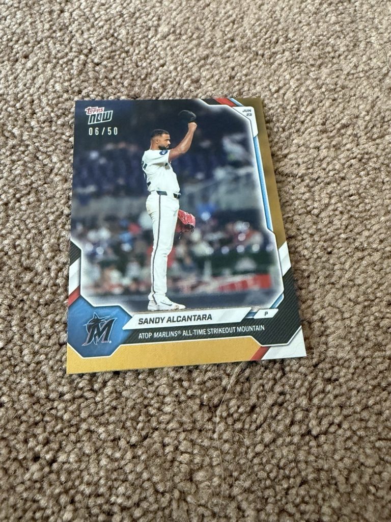2026 Topps Now Sandy Alcantara #370 Gold Marlins Strikeout King 06/50 MLB