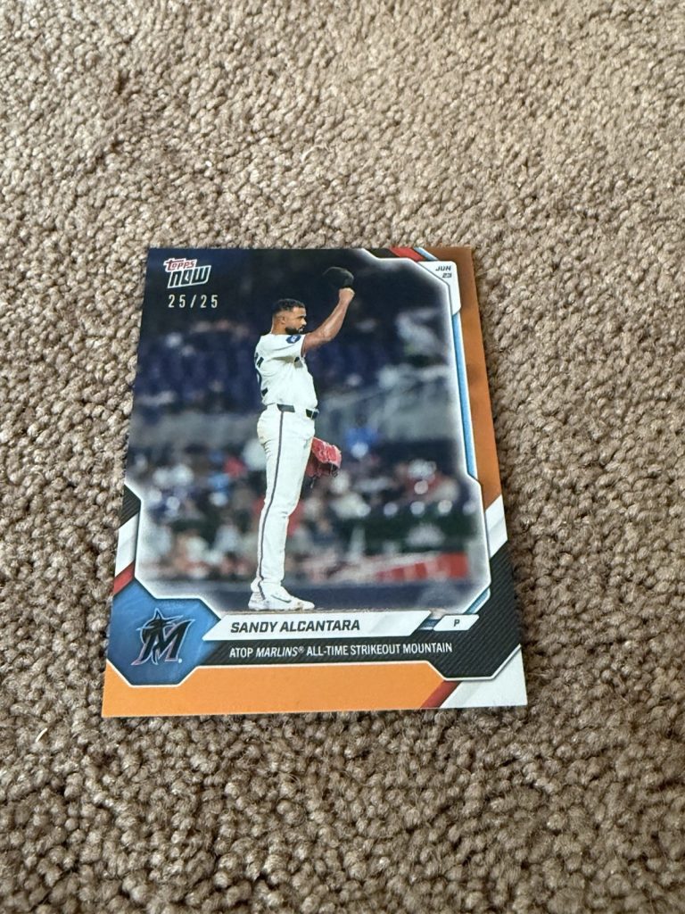 2026 Topps Now Sandy Alcantara #370 Orange Marlins Strikeout King 25/25 MLB