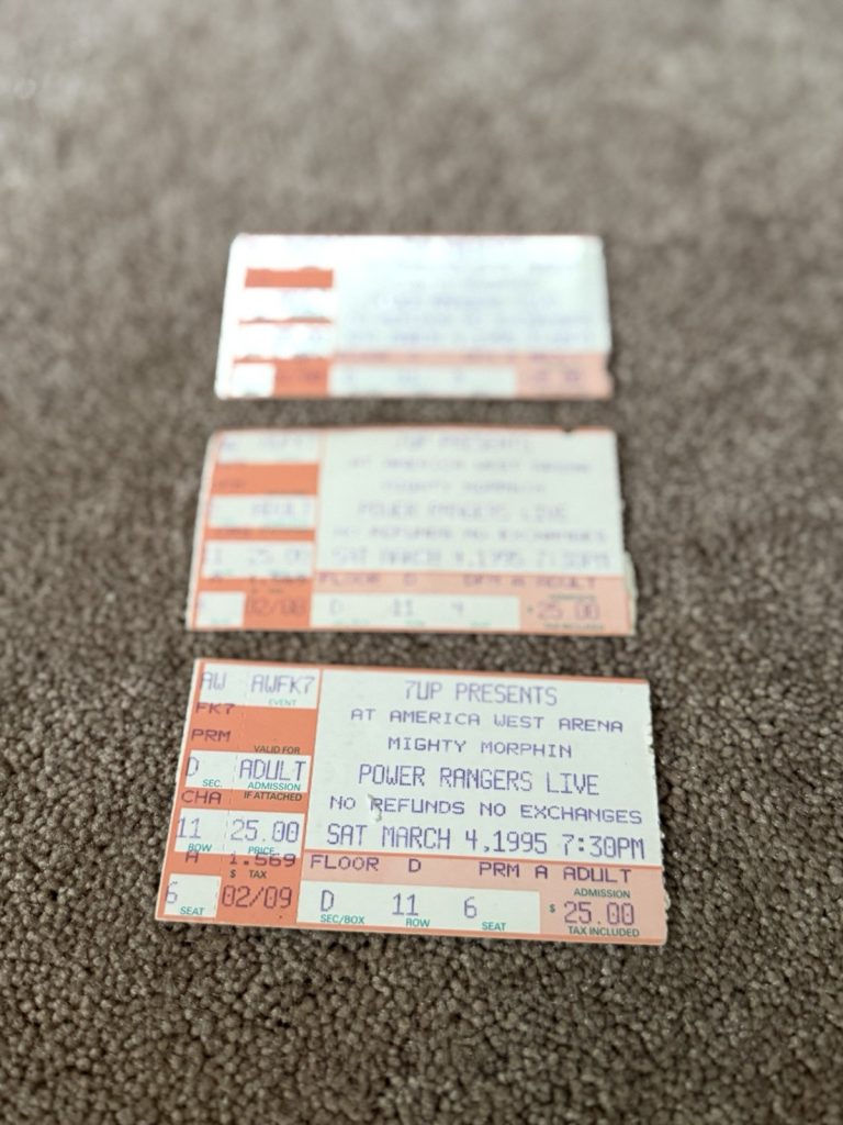 Mighty Morphin Power Rangers Live 1995 Ticket Stub America West Arena Phoenix