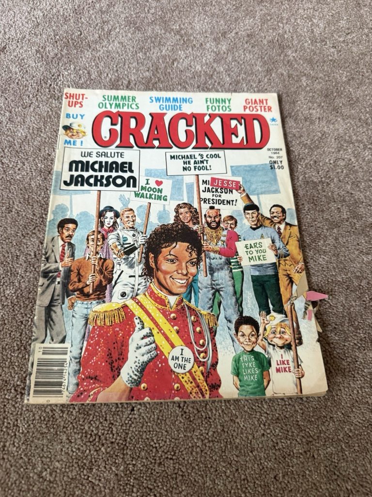 CRACKED Magazine #207 October 1984 Michael Jackson Cover Severin Humor Mag