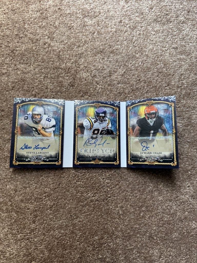 2026 Leaf Art of Sport Triptych Triple Auto Largent Moss Chase T-5 1/4 HOF