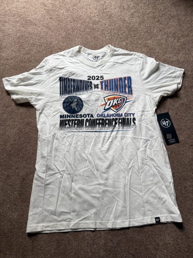 Timberwolves vs Thunder 2025 Western Conference Finals T-Shirt Medium 47 Brand