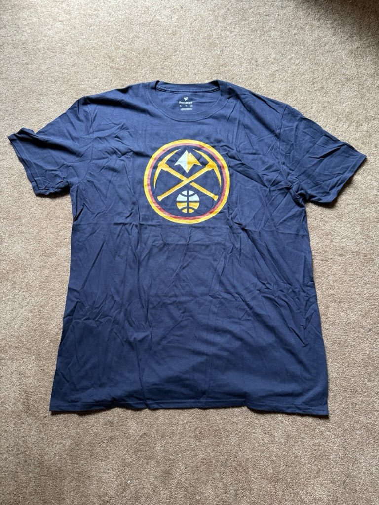 Denver Nuggets T-Shirt XL Navy Fanatics NBA Skyline Logo Basketball Pickaxe Tee
