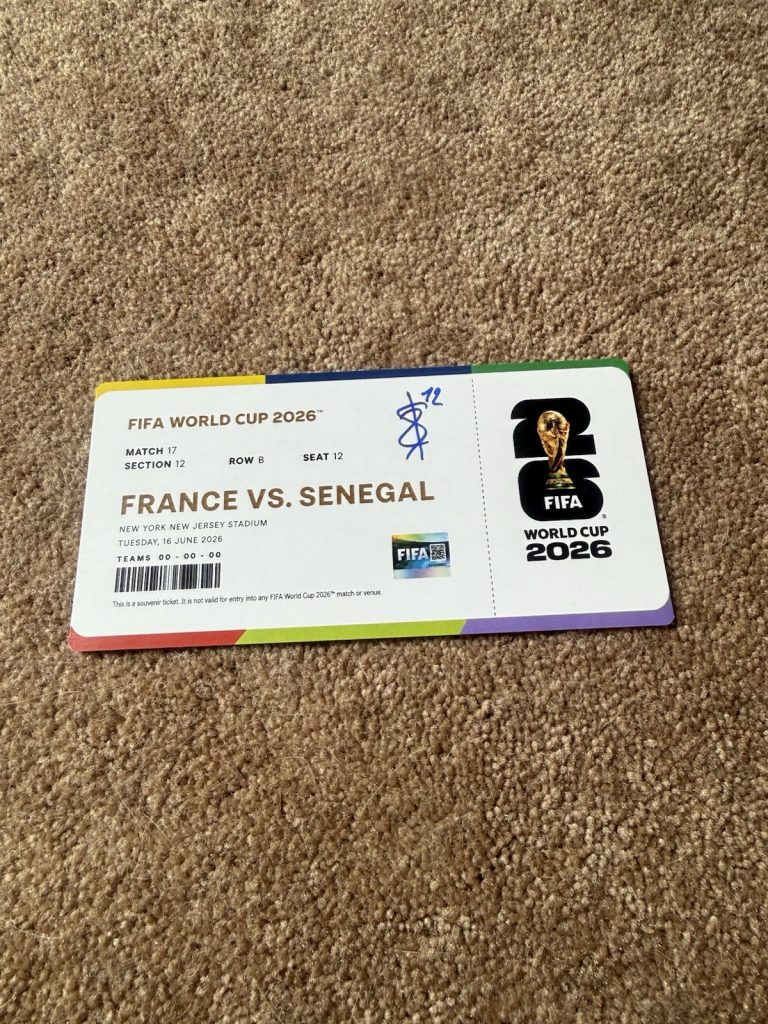 Bradley Barcola Signed FIFA World Cup 2026 Ticket France Senegal BAS Beckett