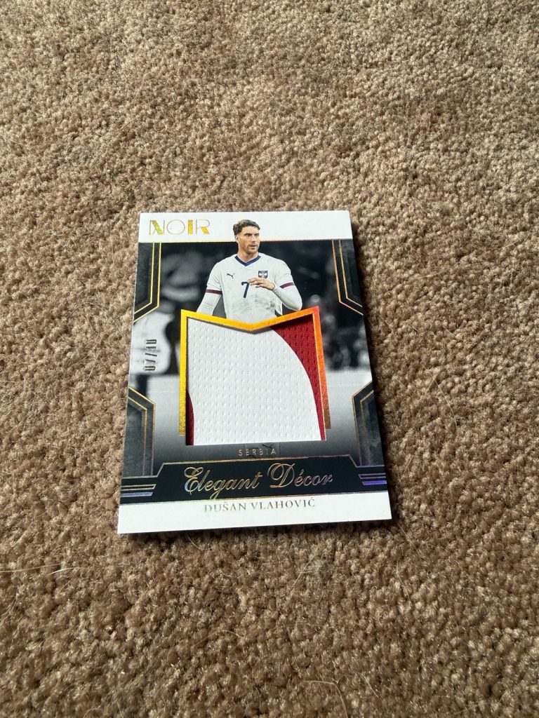 Dusan Vlahovic 2024-25 Panini Noir Elegant Decor Gold Patch /10 Serbia Juventus