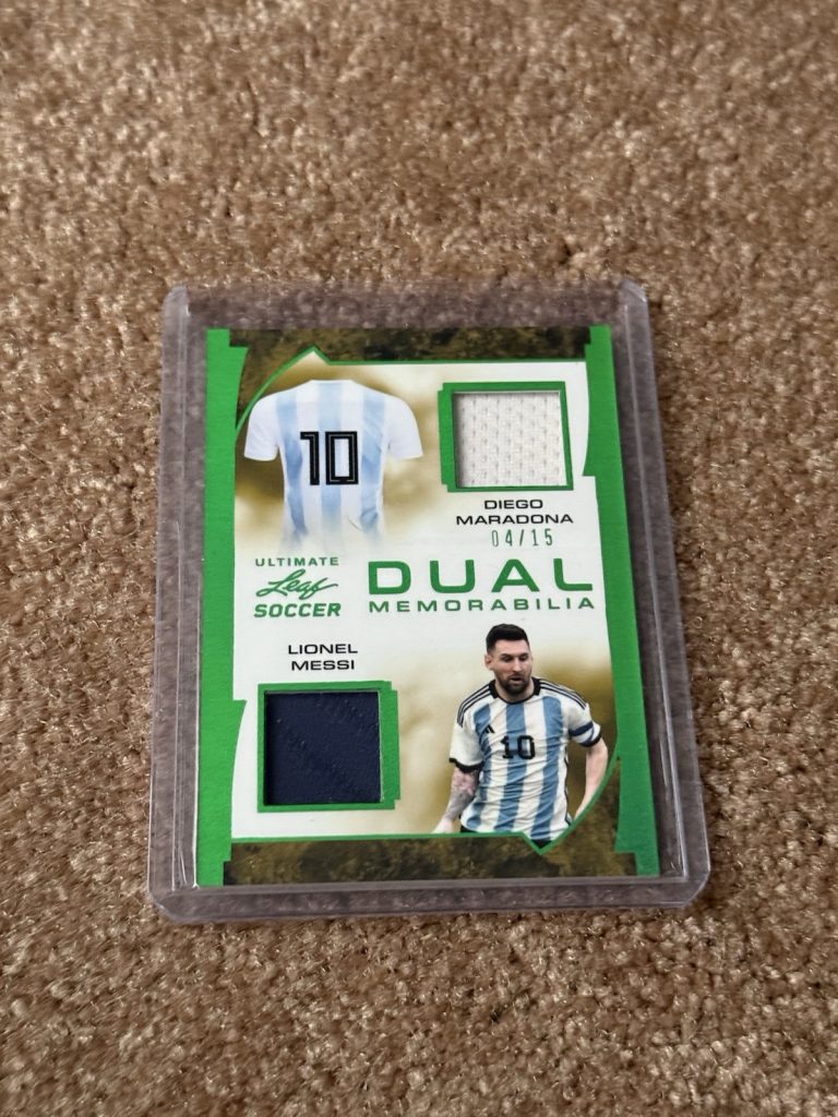 2023 Leaf Ultimate Soccer Maradona Messi Dual Patch Relic #04/15 UDM-2