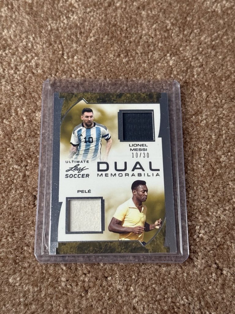 2022 Leaf Ultimate Soccer Messi Pele Dual Patch Relic #10/30 UDM-17