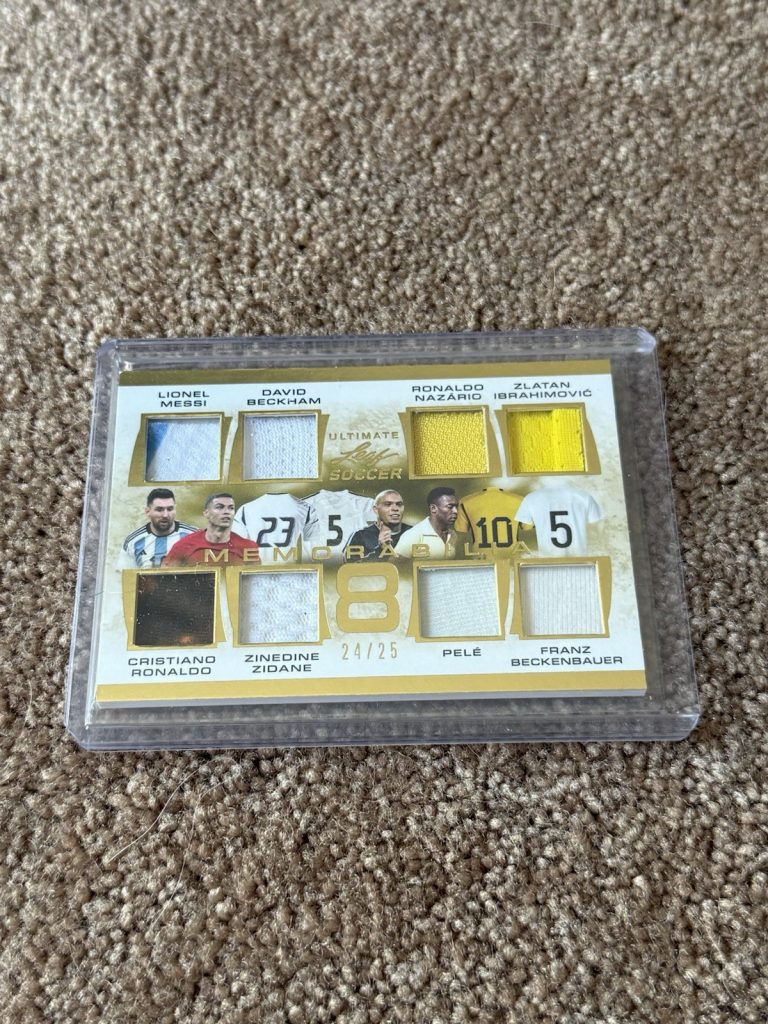 2023 Leaf Ultimate Soccer 8 Memorabilia Messi Ronaldo Beckham Zidane Pele #24/25