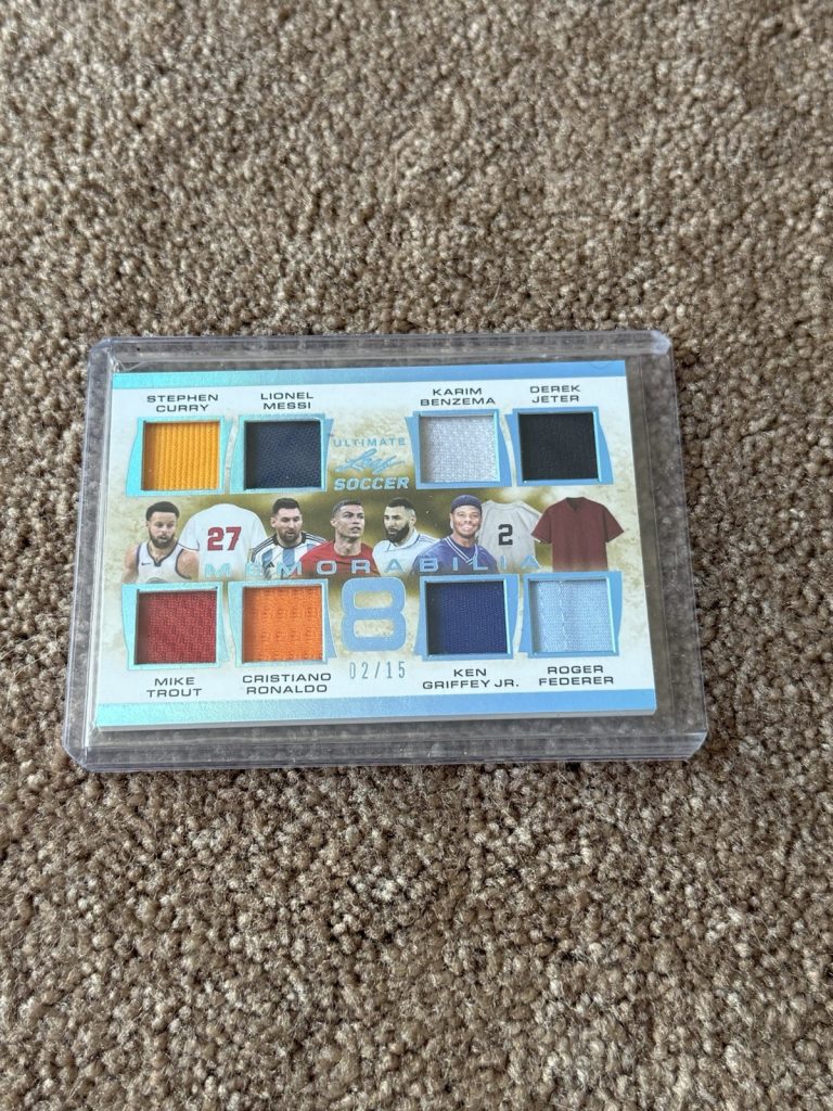 2023 Leaf Ultimate 8 Memorabilia Curry Messi Ronaldo Jeter Trout Federer #02/15