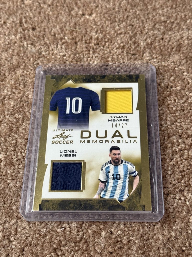2023 Leaf Ultimate Soccer Kylian Mbappe Lionel Messi Dual Relic #14/27 UDM-9
