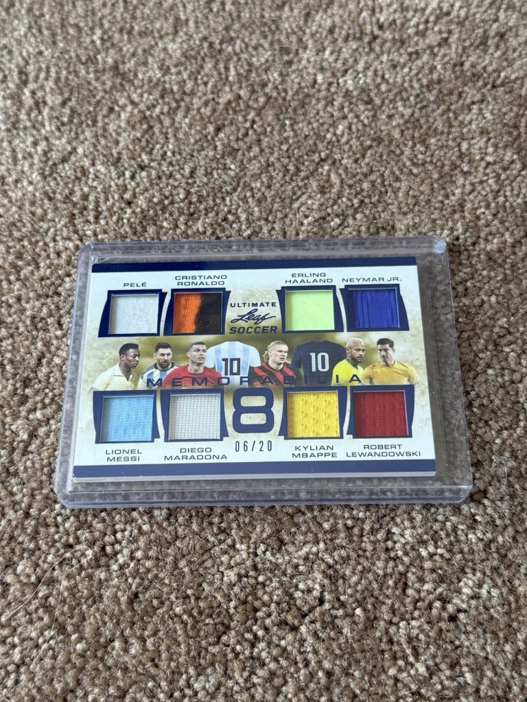 2023 Leaf Ultimate Soccer 8 Memorabilia Messi Ronaldo Pele Maradona #06/20 UEM-6