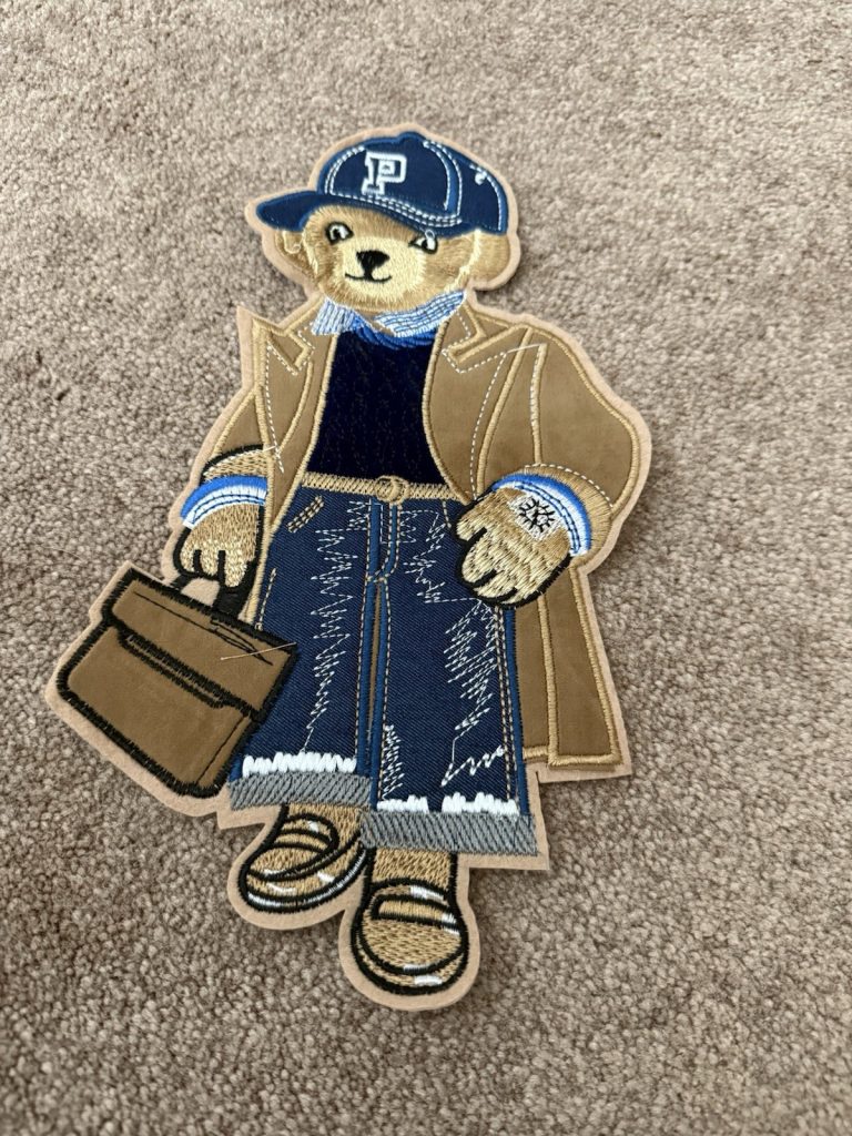 Polo Bear Patch Embroidered Ralph Lauren Style Trench Coat P Cap Denim Sew On Lg