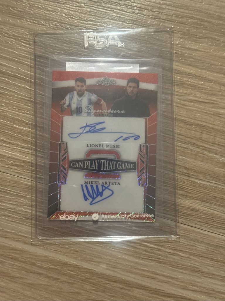 2025 Leaf Signature Series Shimmer Lionel Messi Mikel Arteta 1/1 Auto Autograph