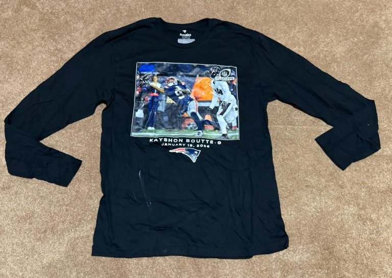 Fanatics New England Patriots Kayshon Boutte Playoffs Long Sleeve Shirt Black L