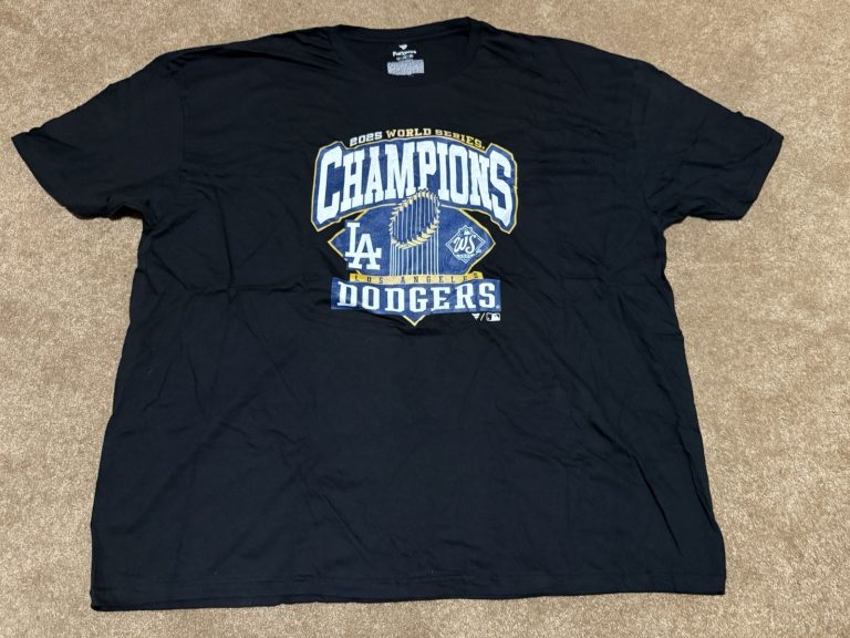 LA Dodgers 2025 World Series Champions Fanatics T-Shirt Black MLB Mens Size 4XL