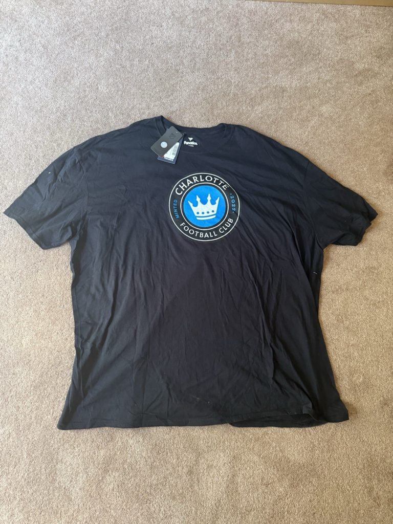 Charlotte FC T-Shirt Black 5XL Fanatics MLS Soccer Crest Logo Tee New With Tags