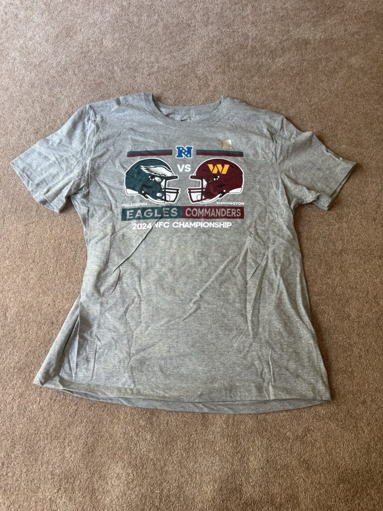 Philadelphia Eagles vs Commanders 2024 NFC Championship T-Shirt Mens XL Gray
