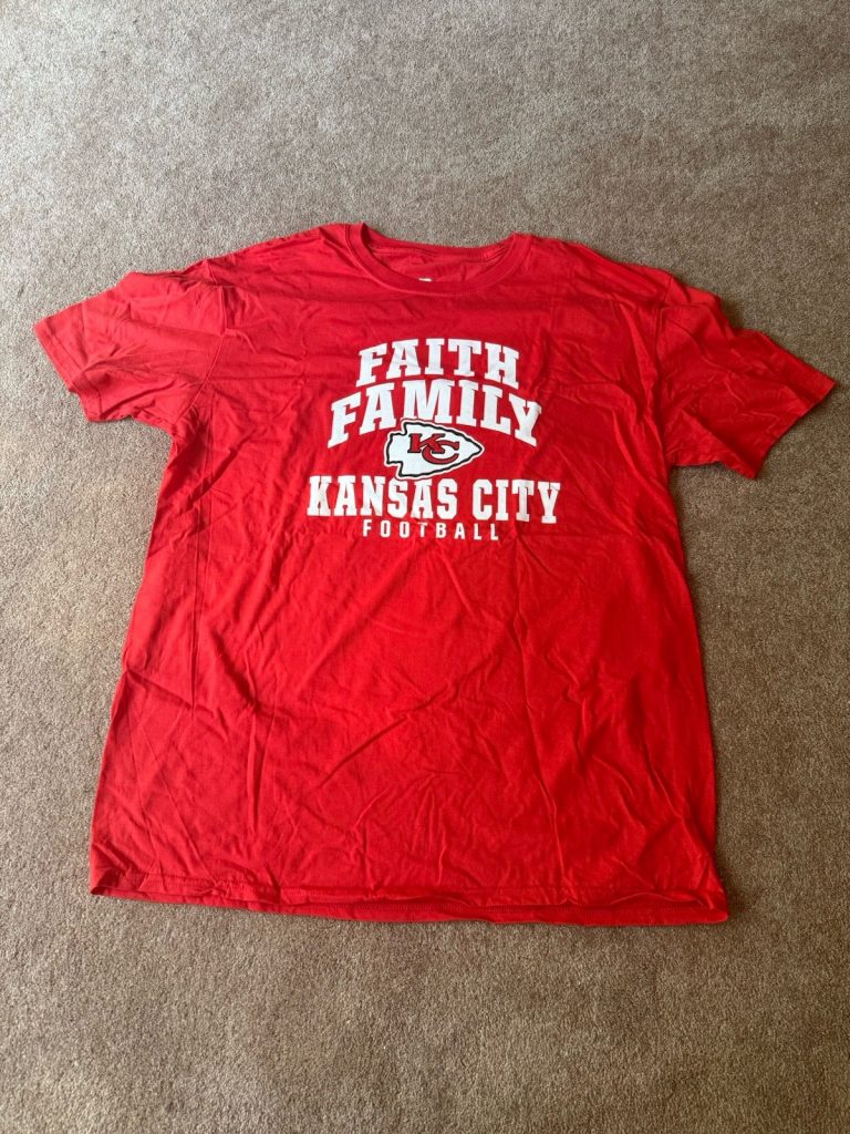 Kansas City Chiefs Faith Family Football T-Shirt Mens XL Red Fanatics NFL