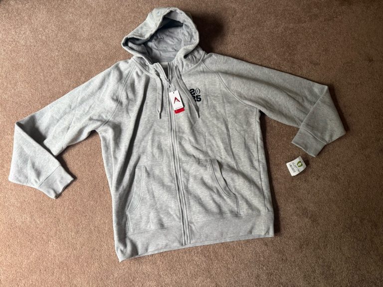 Antigua Ohio State Buckeyes 2025 Victory Full Zip Hoodie Gray Heather Mens XL