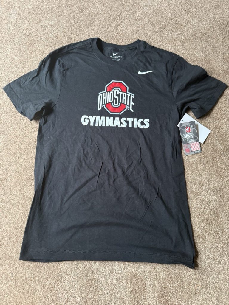 Nike Ohio State Buckeyes Gymnastics T-Shirt Black Mens Small Short Sleeve NWT