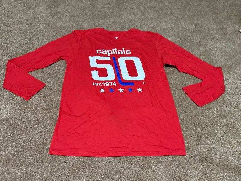 Fanatics Washington Capitals 50th Anniversary T-Shirt Red Mens Large NHL 1974