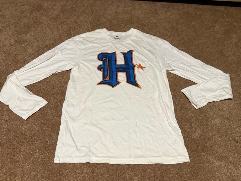 Fanatics Houston Astros H Logo Long Sleeve T-Shirt White Mens Medium MLB