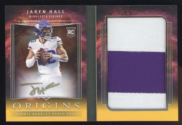 2023 Panini Origins Jaren Hall Rookie Booklet Patch Auto /25 Vikings RC