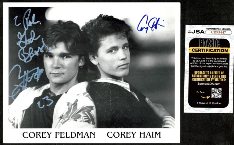 Corey Haim & Corey Feldman Signed Autographed 8x10 Photo JSA Cert The Lost Boys