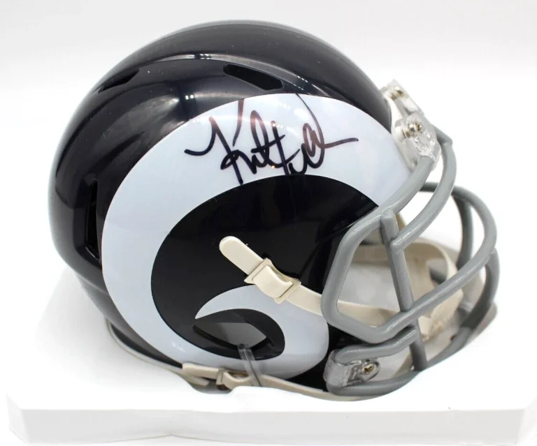 Kurt Warner Signed St. Louis Rams Mini Football Helmet w/Beckett COA BF87289