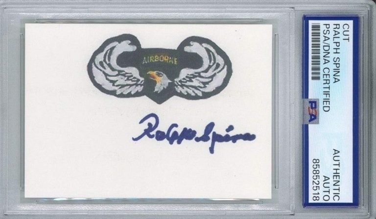 Ralph Spina Signed Cut Signature PSA DNA WWII 101st ABD E CO Band of Brothers