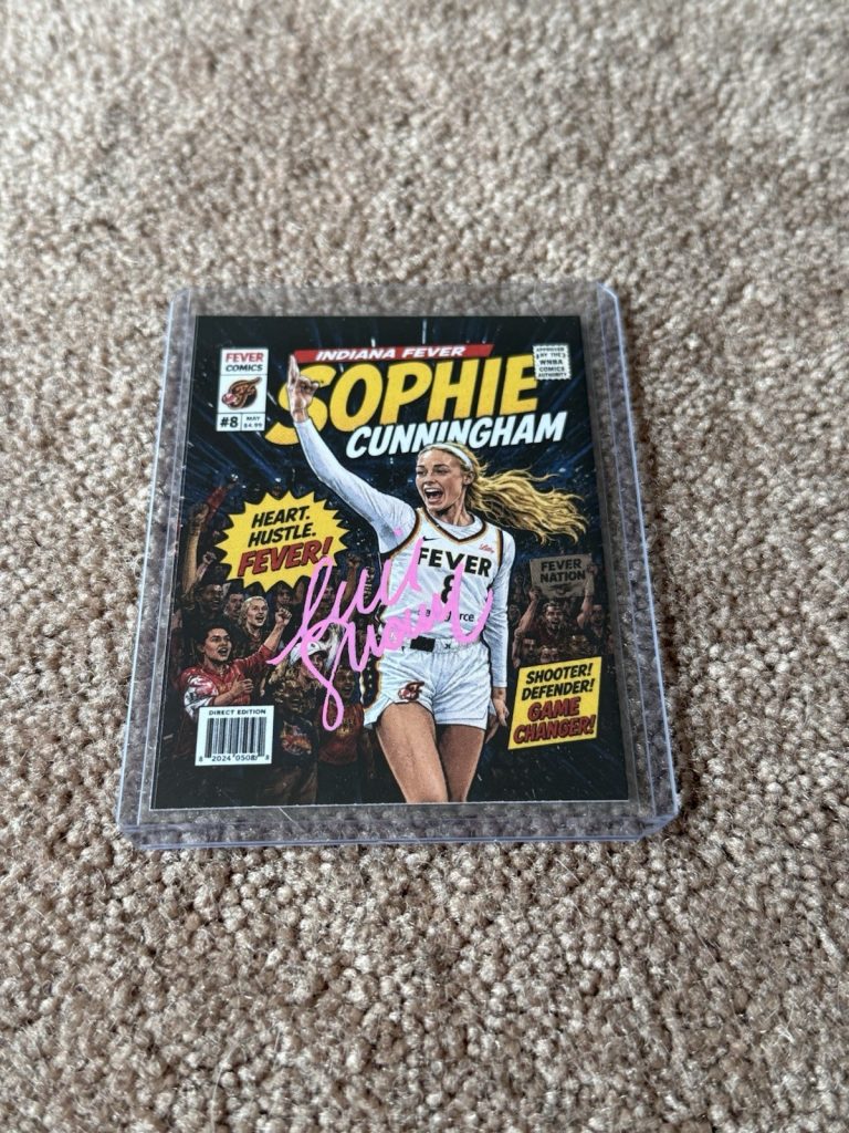 Sophie Cunningham Autographed Fever Comics #8 Indiana Fever WNBA Card SWAU COA