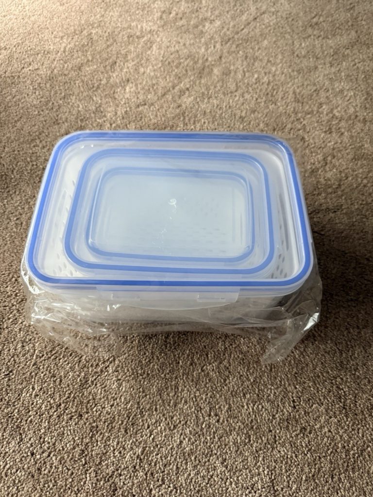 Food Storage Container Set Nesting Rectangular Locking Lids Blue Seal BPA Free